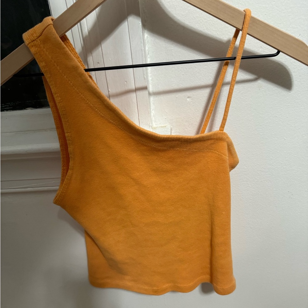 Free people orange one shoulder tank